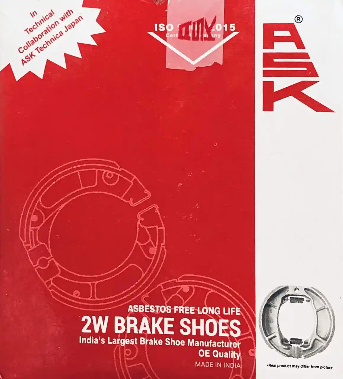 Brake Shoe ask na bs 00002a shine front Rear product image
