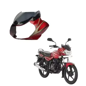 100cc Headlight Visor Red Black