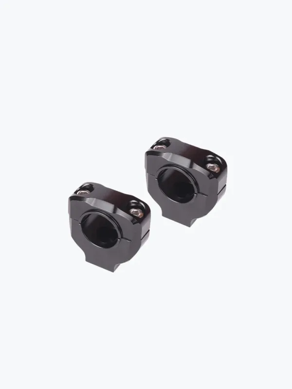 handle-riser-bevel-edge-round-black Handlebar Risers for Motorcycle Black