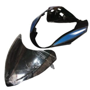 Hero Glamour Headlight Visor Black Blue Sticker