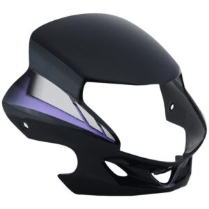 HF Deluxe Headlight Visor Black Blue Sticker