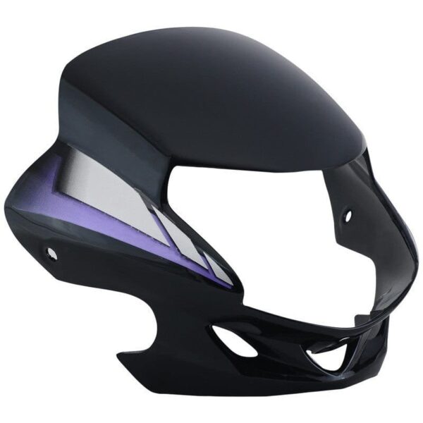 HF Deluxe Headlight Visor Black Blue Sticker