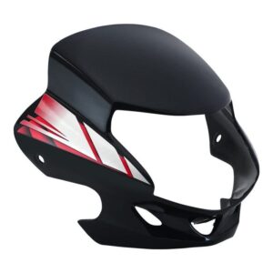 Headlight Visor for Hero HF Deluxe Black Red Sticker