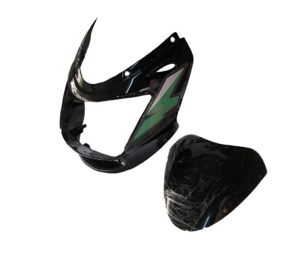 headlight-visor-with-glass-fit-for-bajaj-caliber-115-black-green-sticker Bajaj Caliber 115 Headlight Visor Black Green