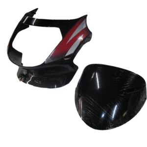 Headlight Visor for TVS Victor GLX Black Red