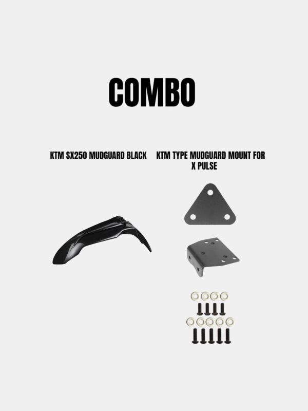 KTM SX 250 Mudguard Black for X Pulse