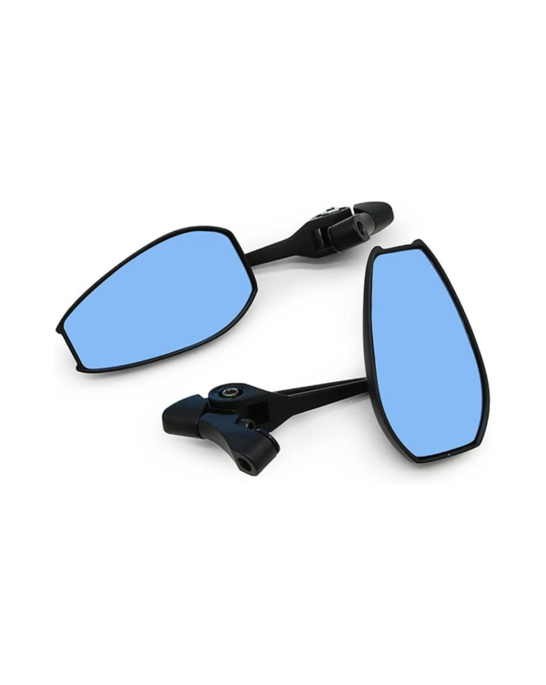 Motorcycle Mirrors Oval Anti Glare Short Stem Pair
