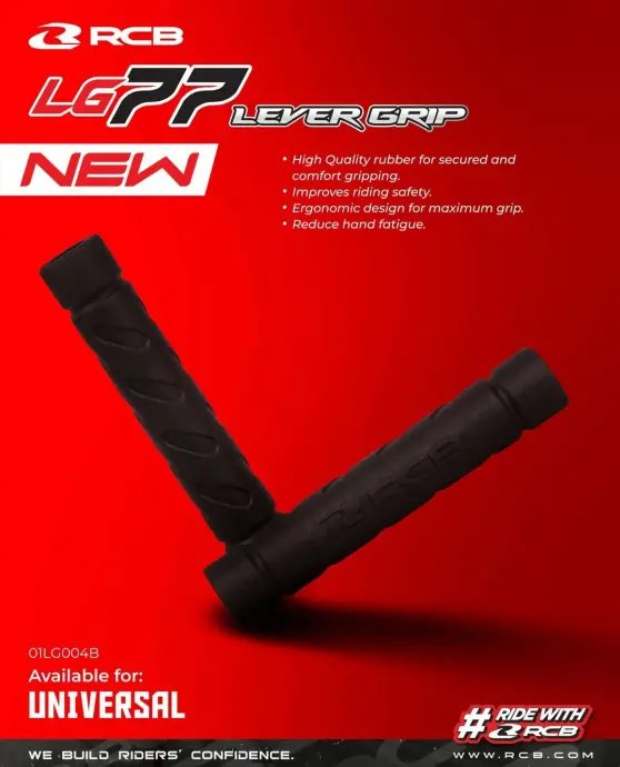 RCB LG77 Lever Grip Black Motorcycle