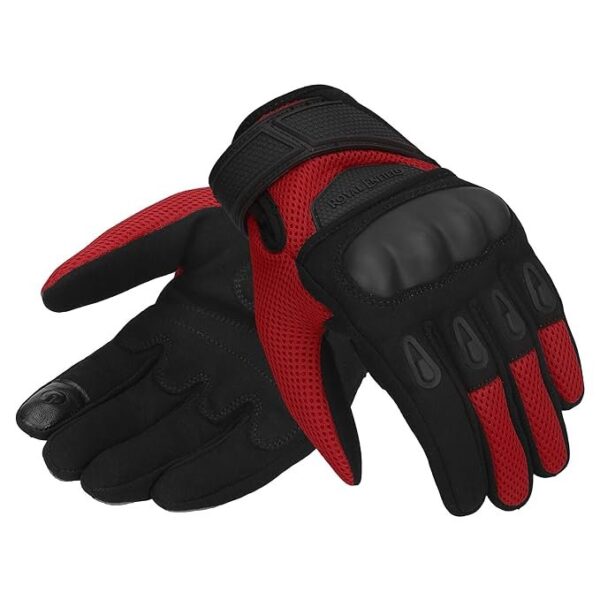 Riding Gloves Red Black for Royal Enfield