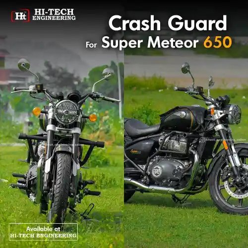 super-meteor-650-crash-guard-black-matt-resm-102-ht-exhaust Crash Guard for Royal Enfield Super Meteor 650 Black