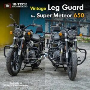 super-meteor-650-leg-guard-black-matt-resm-101-ht-exhaust Royal Enfield Meteor 650 Leg Guard Black
